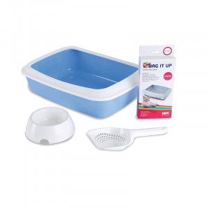 Savic Starter Kit kaķu tualete, komplekts Blue 42x31x13 cm